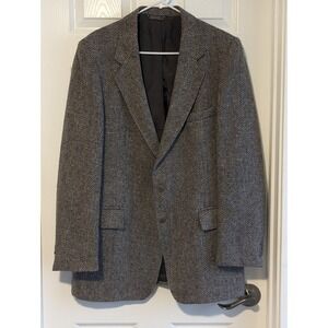 Vtg Levi's Menswear Wool Blazer Tan Multicolor Herringbone Tweed Men's 42L